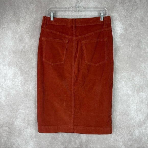 Free People Rosemary Corduroy Pencil Skirt In Terracotta Orange Women's Size 29 - Picture 7 of 8